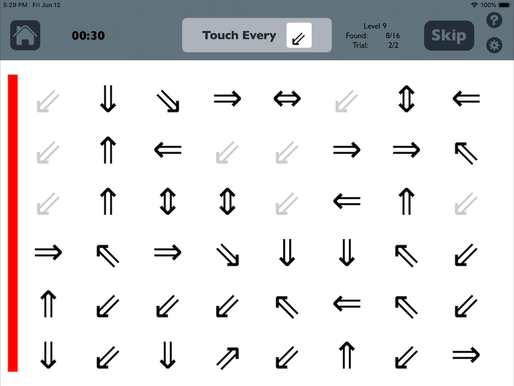 Visual Inattention Worksheet Visual Attention Therapy App for Left Neglect on iOS & Android - Cognition