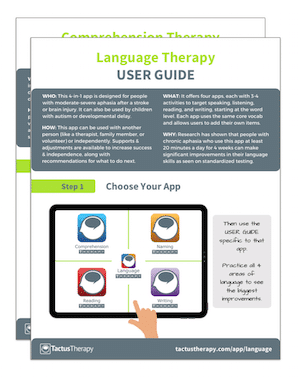 Language Therapy user guide handout preview