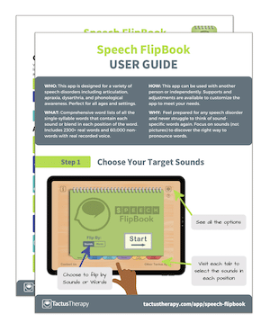 Speech FlipBook User Guide Tips preview