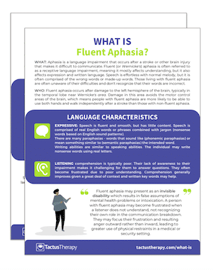 What is Fluent Aphasia handout preview