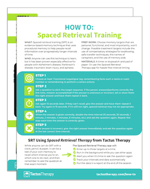 how to do spaced retrieval therapy preview