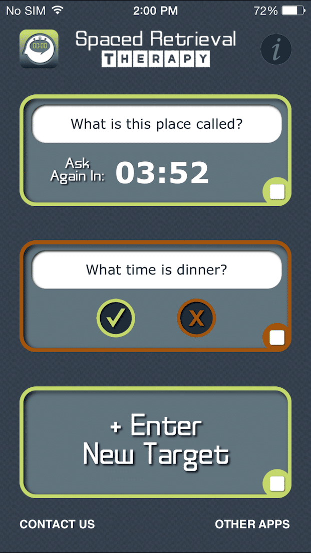 Spaced retrieval therapy app for memory dementia on ios android