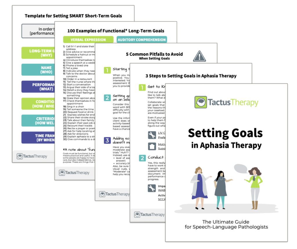 Setting Goals in Aphasia Therapy