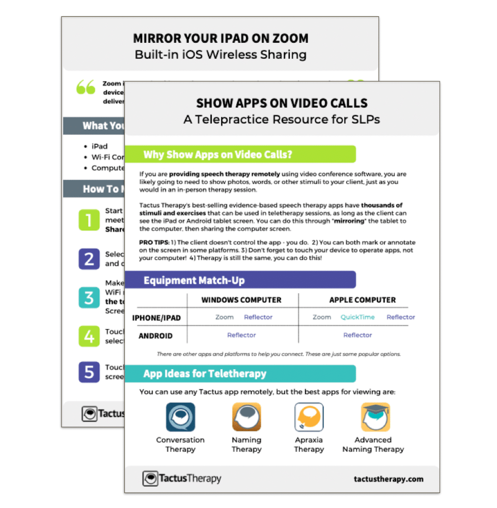 Telepractice SLP guide to mirroring apps on a computer