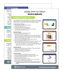 Using apps to treat severe aphasia free PDF handout